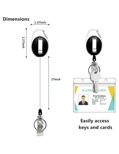 Soporte de Insignia Retráctil Simetufy 15 Piezas Clip Cintura 2