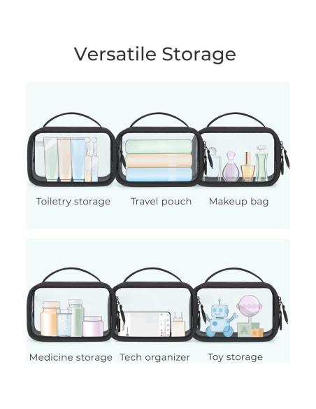 Bolsa de Maquillaje Transparente BAGSMART Doble Capa 22.5x15x11cm