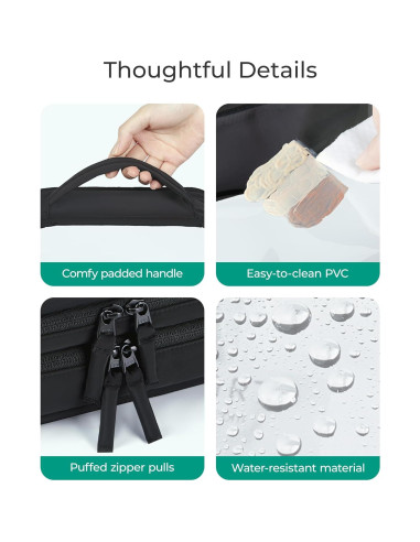 Bolsa de Maquillaje Transparente BAGSMART Doble Capa 22.5x15x11cm