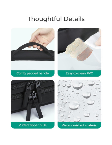 Bolsa de Maquillaje Transparente BAGSMART Doble Capa 22.5x15x11cm