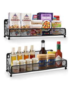 Estante de Especias Montaje en Pared Megier 2 Paquetes Negro