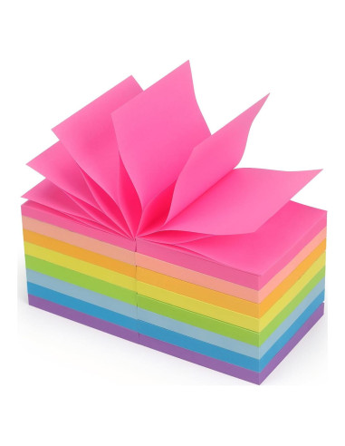 Notas Adhesivas Pop Up Phthdoty 3x3 cm 16 Colores Brillantes