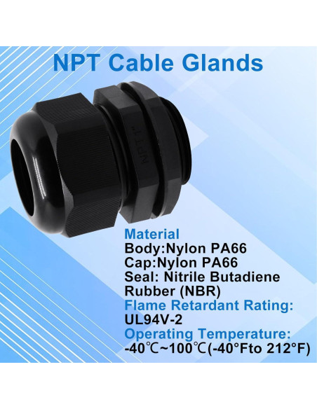 Pasacables Impermeable Sydien 4Pcs Nylon IP68 18-25mm Pasacables Impermeable Sydien 4Pcs Nylon IP68 18-25mm