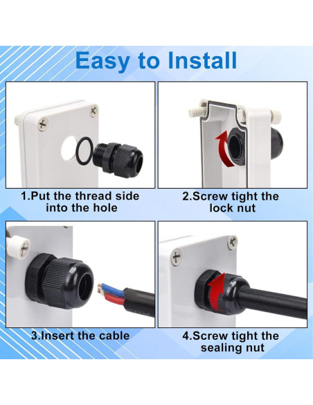 Pasacables Impermeable Sydien 4Pcs Nylon IP68 18-25mm Pasacables Impermeable Sydien 4Pcs Nylon IP68 18-25mm