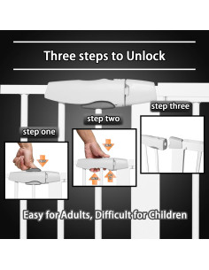 Puerta para Bebés HOOJUKE 57.5-77.5 cm Extra Ancha 2