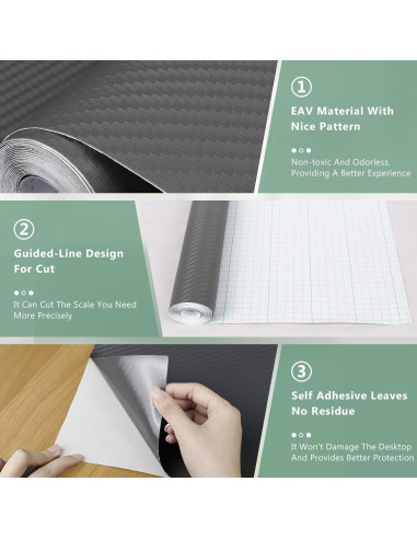 Forro Adhesivo para Estantes Polrios Lora 30x300 cm Gris