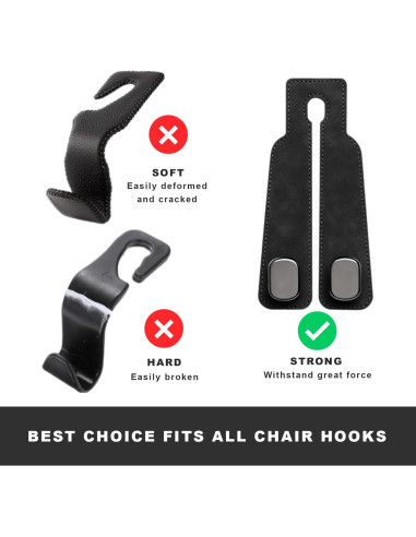 Gancho Doble para Respaldo de Asiento de Coche CONEATI - Almacenamiento Negro