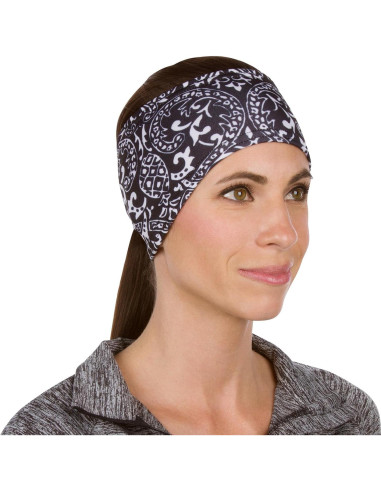 Cinta para la cabeza TrailHeads Print para mujeres - Negro y Blanco
