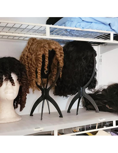 Soporte de Peluca Plegable JOIKIT 16 Piezas Negro 36 cm