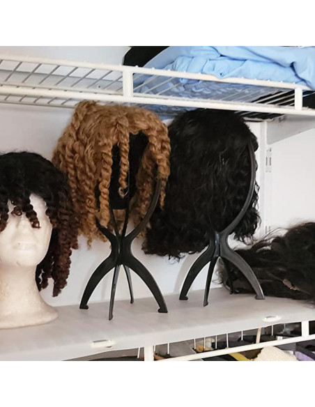 Soporte de Peluca Plegable JOIKIT 16 Piezas Negro 36 cm