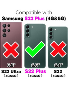 Funda billetera Dswteny para Samsung Galaxy S22 Plus 5G, rosa 2