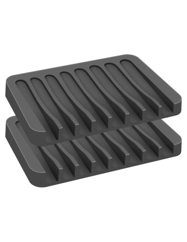 2 Soportes de Jabón Autodrenantes KAJUDA de Silicona Gris