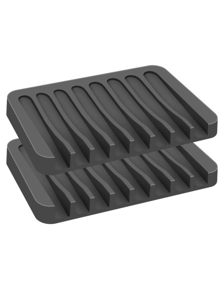 2 Soportes de Jabón Autodrenantes KAJUDA de Silicona Gris