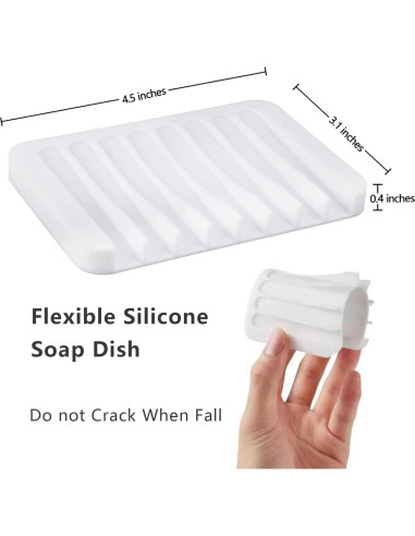 2 Soportes de Jabón Autodrenantes KAJUDA de Silicona Gris