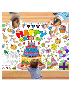 Póster Gigante para Colorear Zhzcncg 76.2x182.9 cm Cumpleaños
