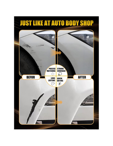 Bolígrafo de Pintura de Retoque Carhuewell 12ml Negro Metálico