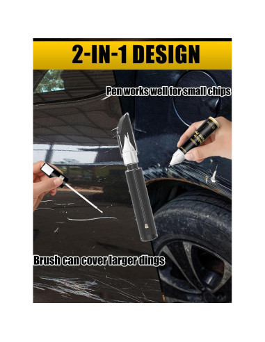 Bolígrafo de Pintura de Retoque Carhuewell 12ml Negro Metálico