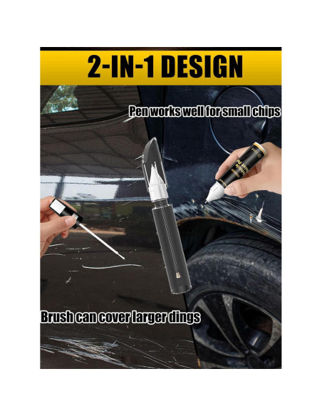 Bolígrafo de Pintura de Retoque Carhuewell 12ml Negro Metálico