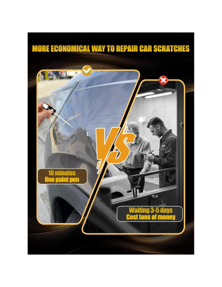 Bolígrafo de Pintura de Retoque Carhuewell 12ml Negro Metálico