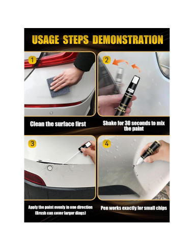 Bolígrafo de Pintura de Retoque Carhuewell 12ml Negro Metálico