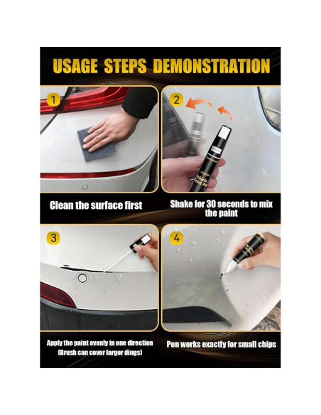 Bolígrafo de Pintura de Retoque Carhuewell 12ml Negro Metálico