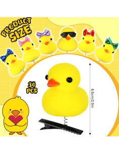 30 Clips para el Cabello de Pato Amarillo - Accesorios Divertidos 2