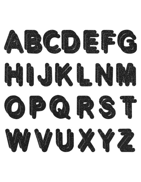 Parche Termoadhesivo Letras Brillantes FR - 52 Pcs Negro