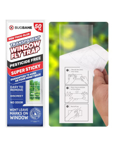 Trampas Pegajosas para Moscas BugBane 50 Unidades Transparentes