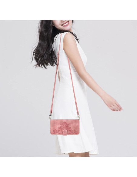 Funda billetera Dswteny para Samsung Galaxy S22 Plus 5G, rosa