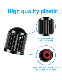 Tapa de Válvula de Neumático HZJD Negra 25PCS para Coches y Bicicletas 2
