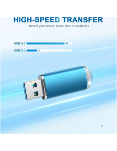 TOPESEL 128GB USB 3.0 Memoria Flash Alta Velocidad Azul 2