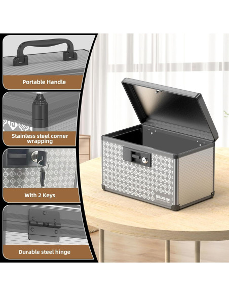 Caja de Seguridad para Medicamentos Glosen Negra 25.4 cm