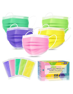 Mascarillas Desechables XDX 3 Capas Coloridas 50 Pcs Adulto Unisex