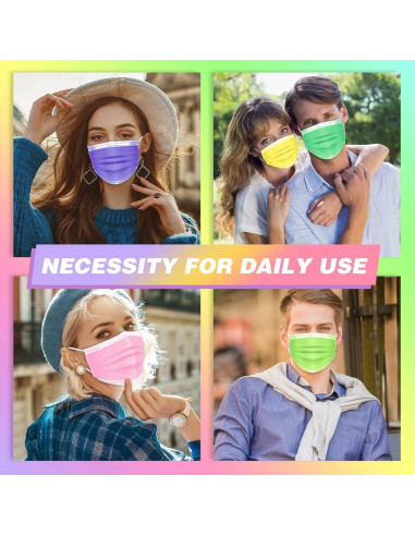 Mascarillas Desechables XDX 3 Capas Coloridas 50 Pcs Adulto Unisex