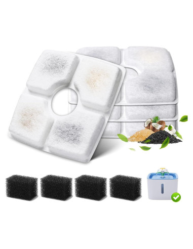 Reemplazo Filtro de Agua para Gatos SgurFin 4 Paquetes 2.5L