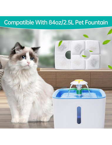 Reemplazo Filtro de Agua para Gatos SgurFin 4 Paquetes 2.5L