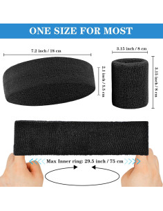 Juego de 6 Bandas para Sudor IMAGERIO - 2 Diademas y 4 Muñequera 2