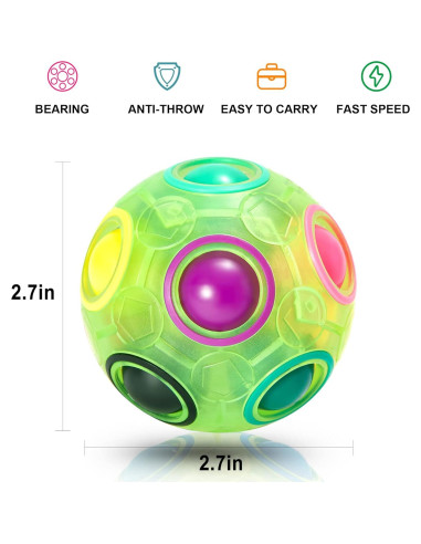 Bola de Rompecabezas Arcoíris Vdealen 7 cm - Juguete Fidget