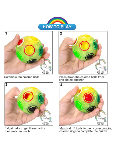 Bola de Rompecabezas Arcoíris Vdealen 7 cm - Juguete Fidget