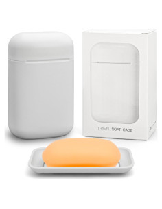 Estuche de Jabón AIMAIAIMAI Gris a Prueba de Fugas 12x7.4cm