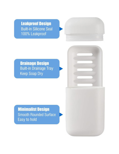 Estuche de Jabón AIMAIAIMAI Gris a Prueba de Fugas 12x7.4cm