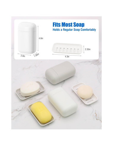 Estuche de Jabón AIMAIAIMAI Gris a Prueba de Fugas 12x7.4cm