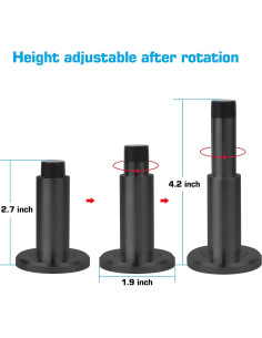 Tope de puerta ajustable Hommyzone acero inoxidable 304 negro 2