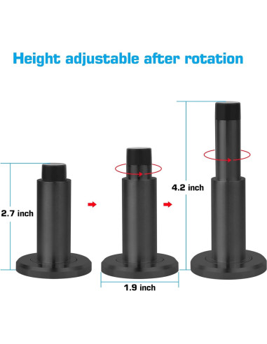 Tope de puerta ajustable Hommyzone acero inoxidable 304 negro