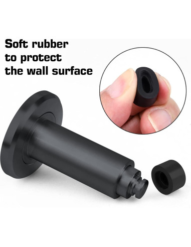 Tope de puerta ajustable Hommyzone acero inoxidable 304 negro