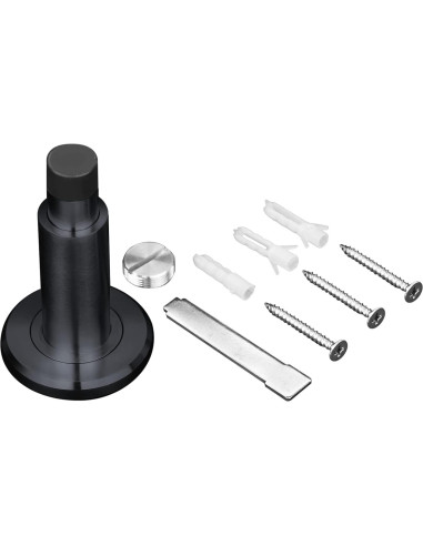 Tope de puerta ajustable Hommyzone acero inoxidable 304 negro