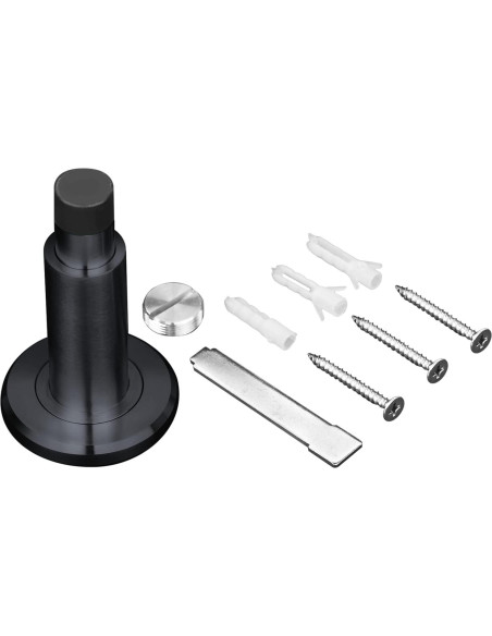 Tope de puerta ajustable Hommyzone acero inoxidable 304 negro