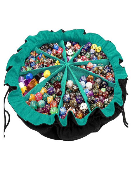 Bolsa Grande para Dados SIQUK 300 Dados Negro y Cian