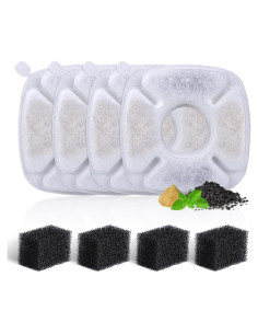 Juego de 4 Filtros y Esponjas BFLICROY para Fuente de Mascotas