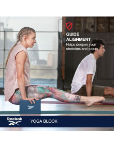 Bloque de Yoga Reebok Negro 10.16x15.24x22.86 cm Antideslizante 2